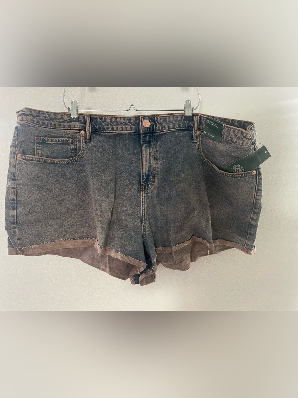 wild fable Washed Black High-Rise Denim Cutoff Shorts